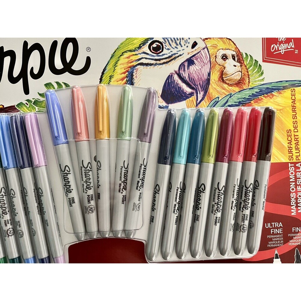 NEW Sharpie Permanent Markers Fine & Ultra Fine Point Assorted Colors 21 Count